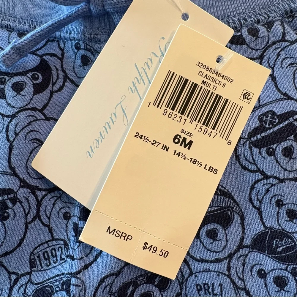 New! Ralph Lauren Polo Bear Baby Boy Fleece Shorts 6 Months